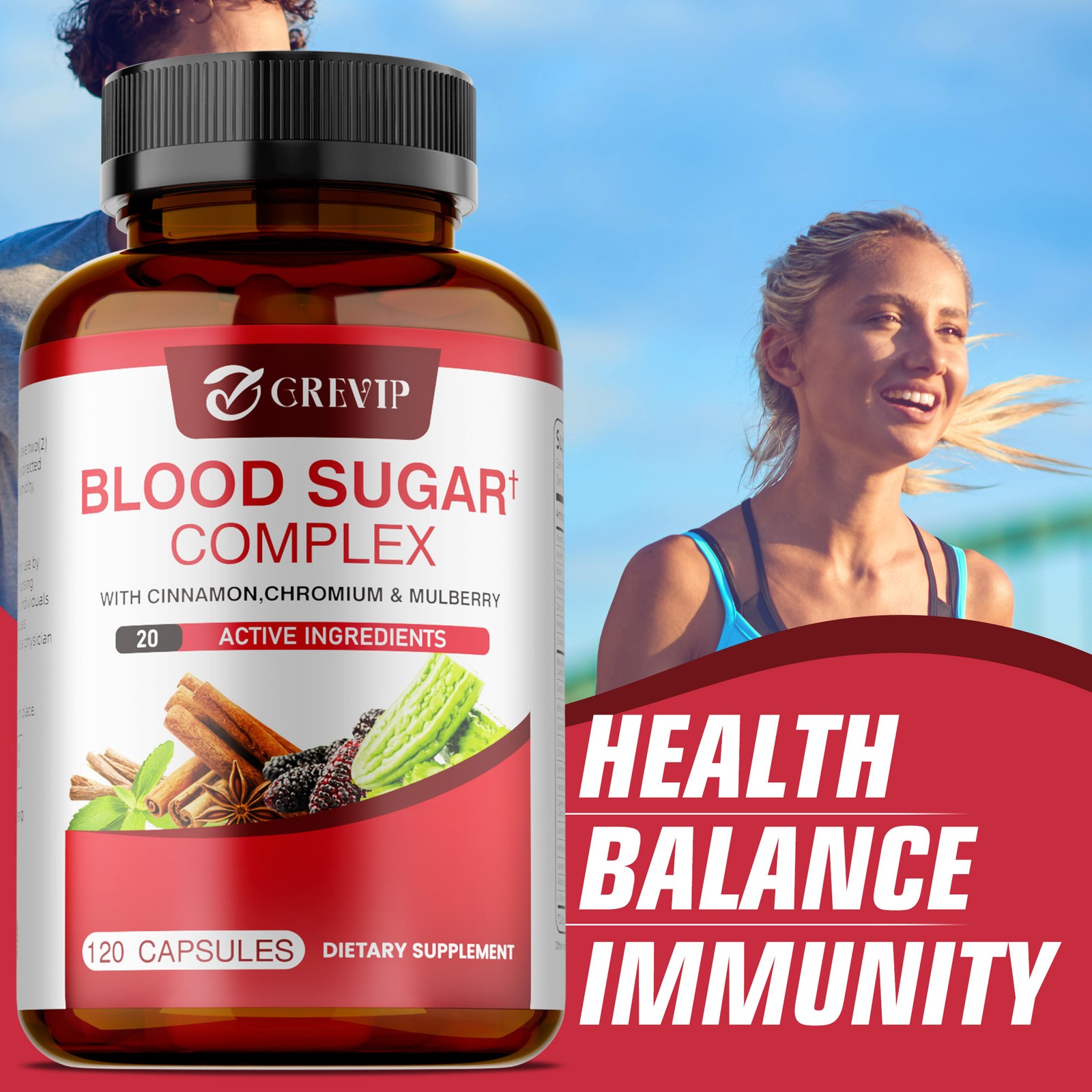 Blood Sugar Complex 120pcs – Promotes Heart and Cardiovascular Health,Metabolism