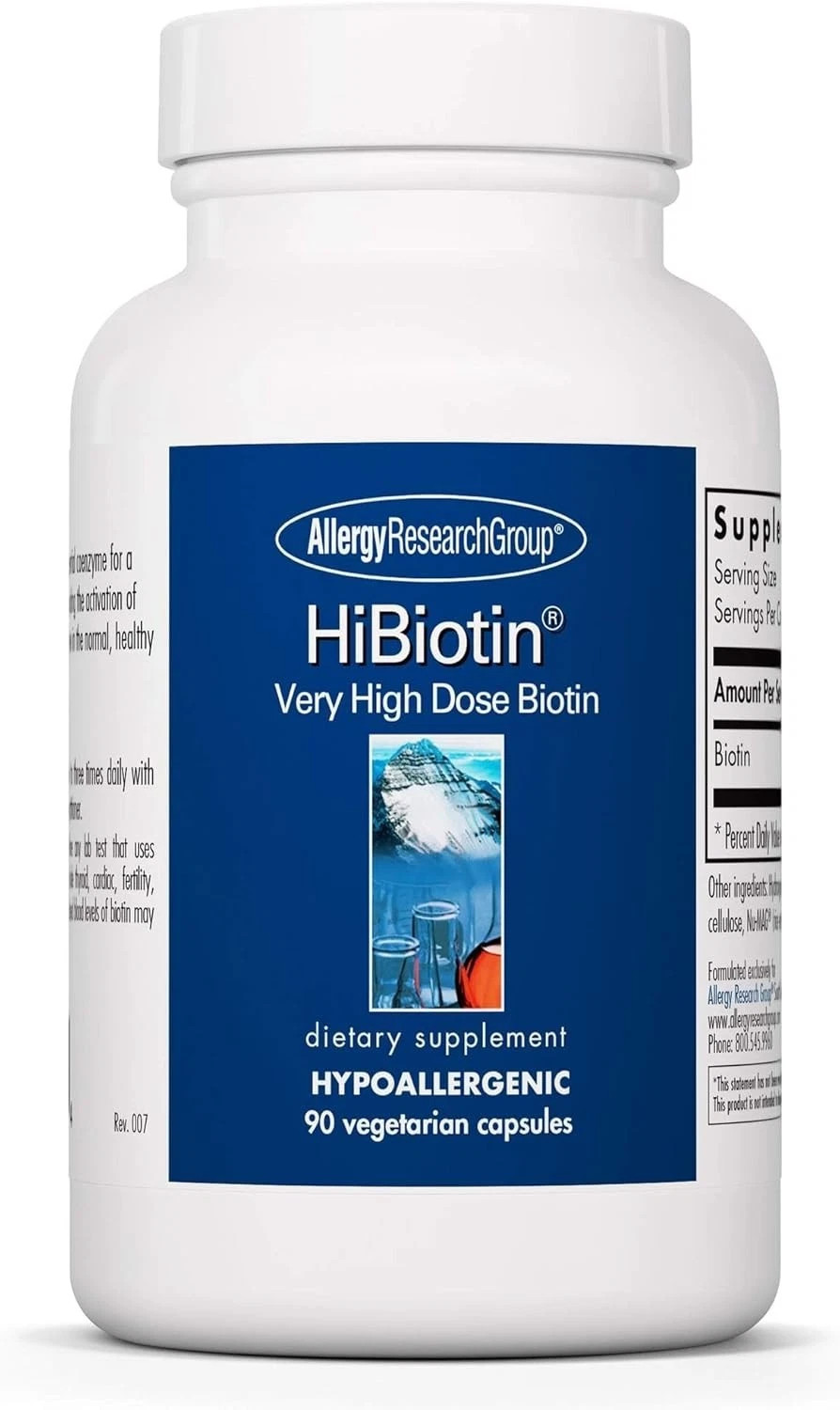 Allergy Research Group HiBiotin Very High Dose 100mg 90 Ct Exp 03/28