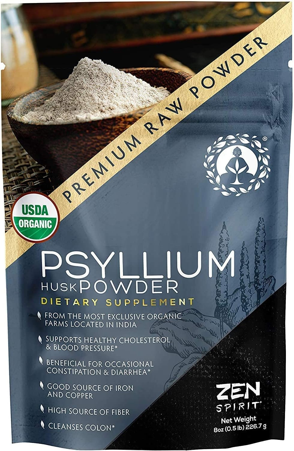 Organic Psyllium Husk Powder – Premium Indian Natural Soluble Fiber Supplement,