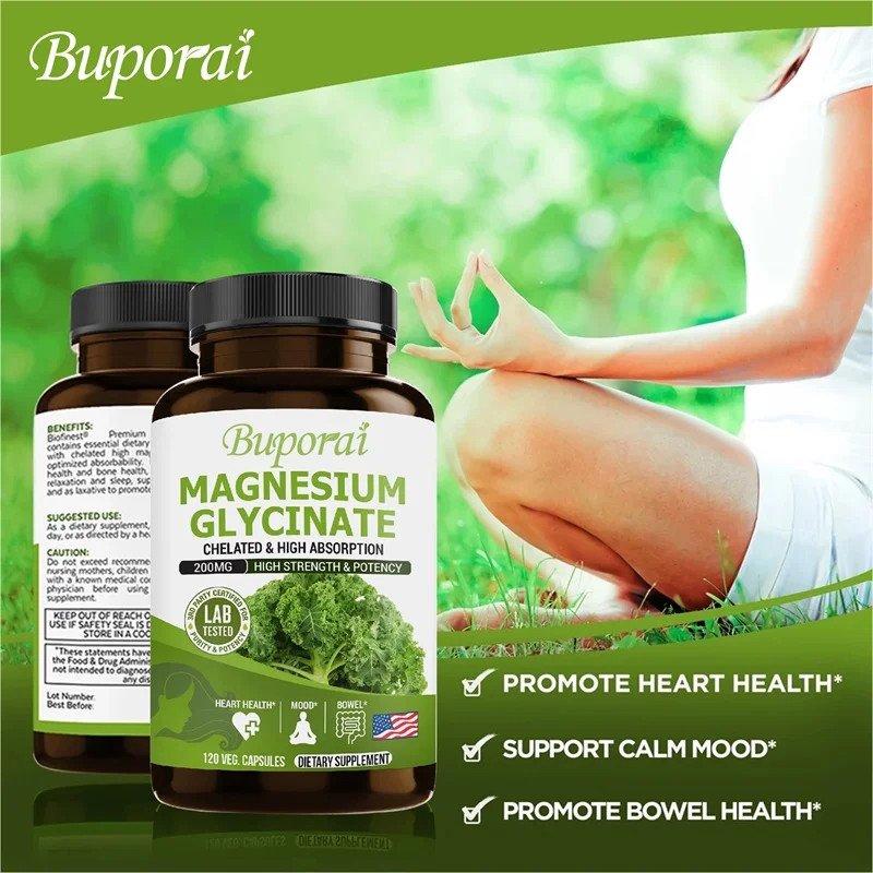 Magnesium Glycinate 240pcs,Supports Brain and Nervous Health, Improves Memory