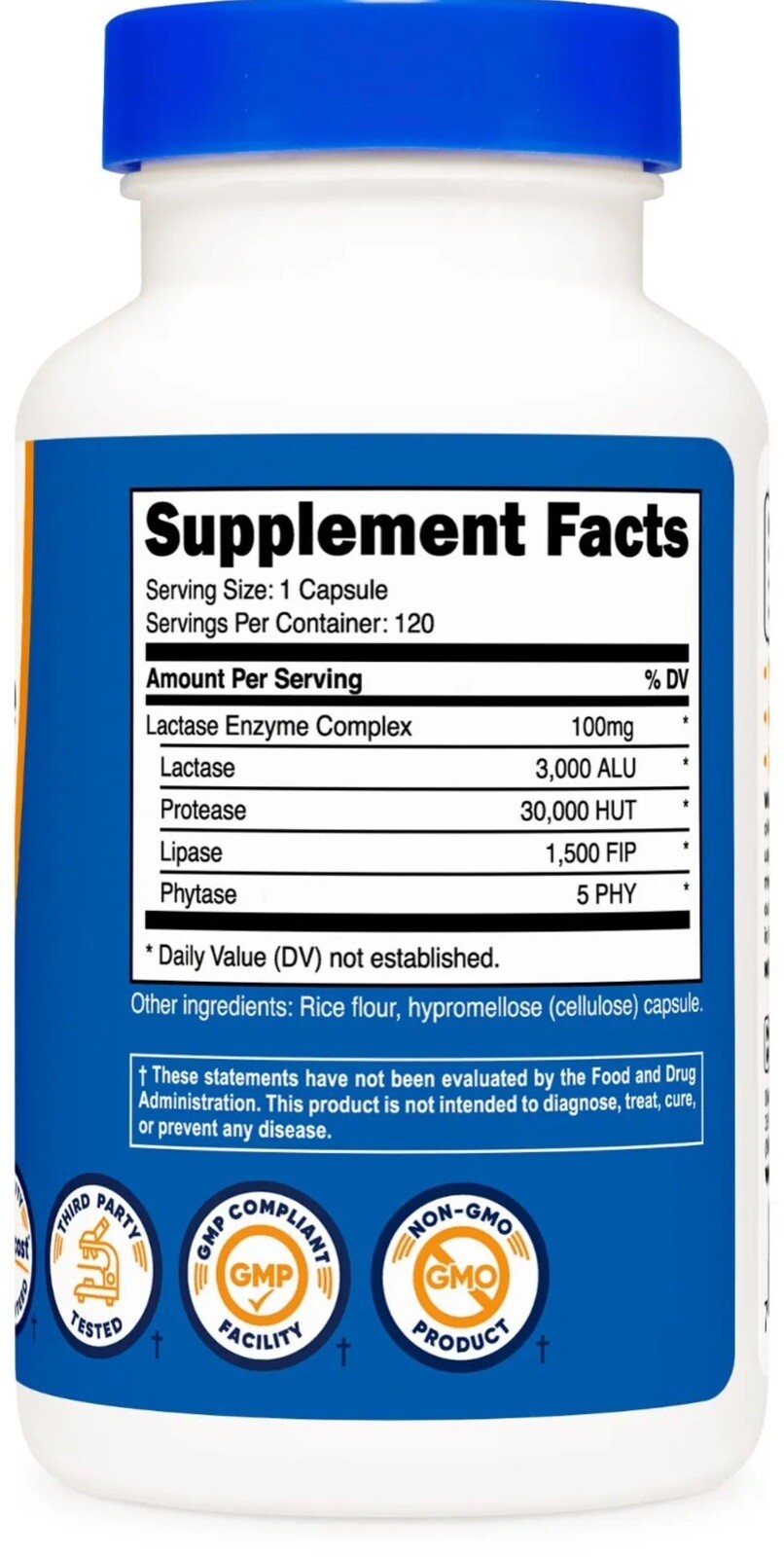 Nutricost Lactase Enzyme Complex 3,000 FCC ALU, 120 Capsules But 1 Get 1 50% OFF