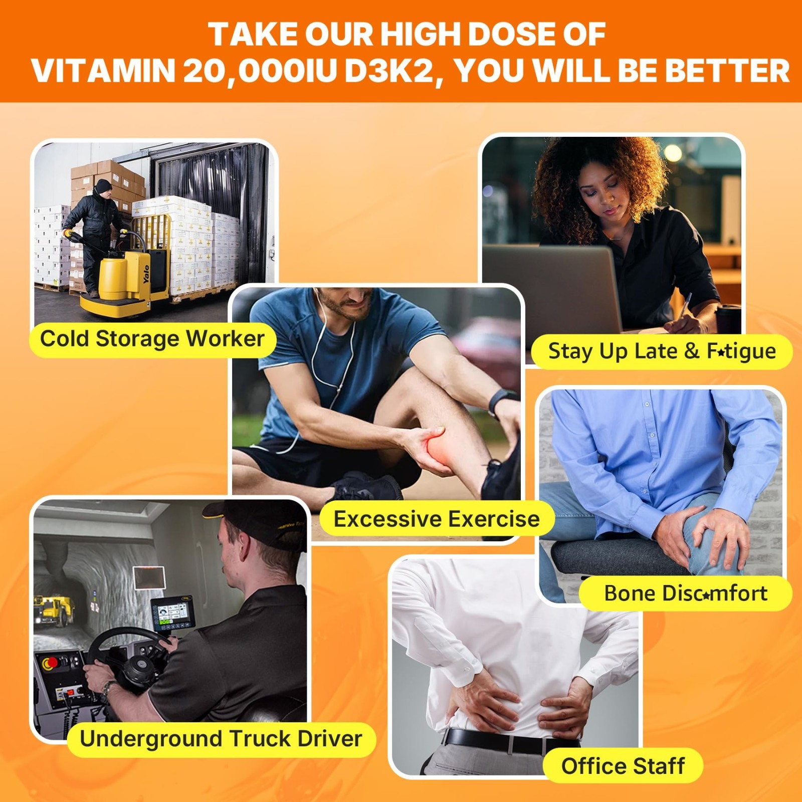 High-Potency Vitamin D3 20,000 IU + K2 200mcg + Calcium Citrate Softgels – Bone
