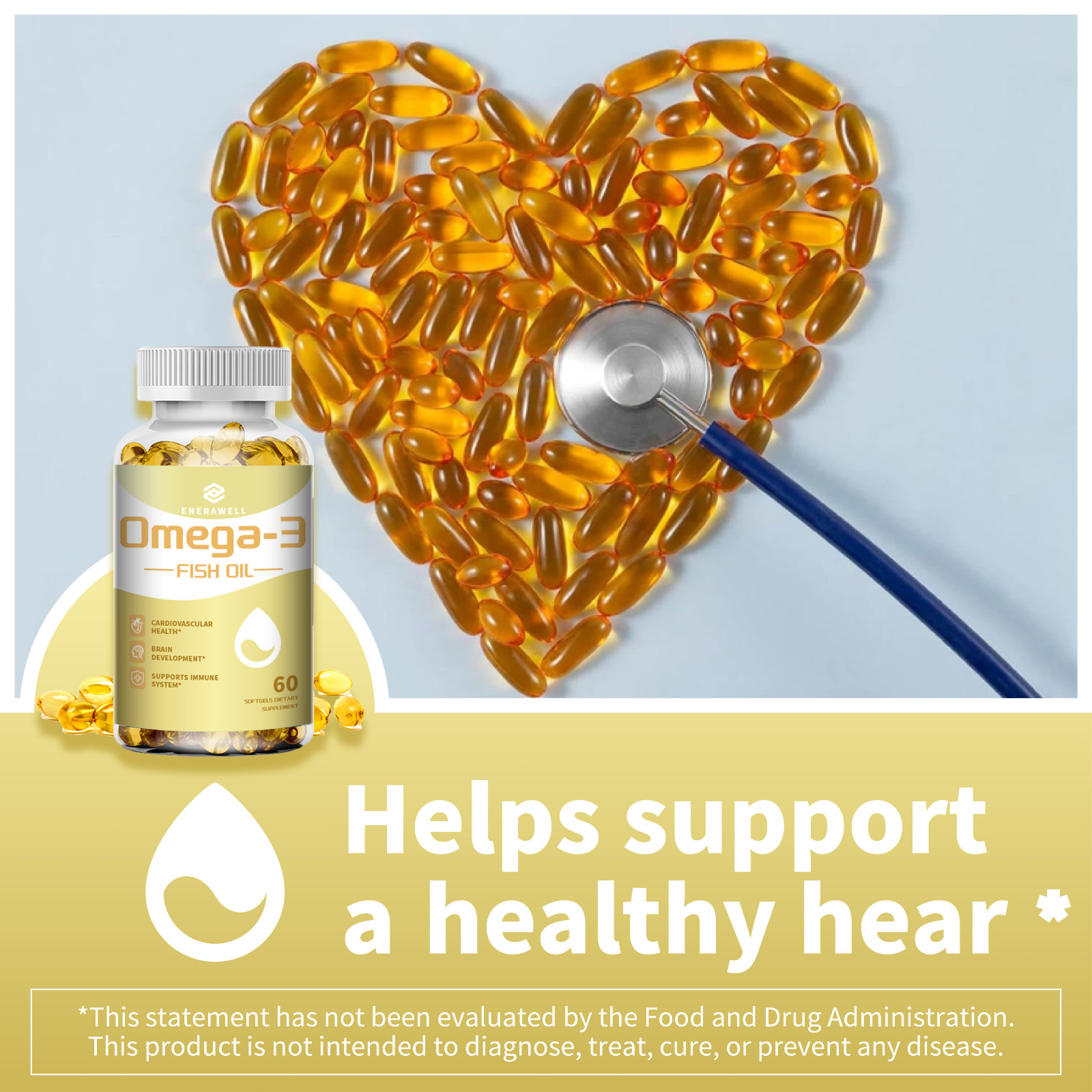 3x Strength EPA & DHA Omega 3 Fish Oil 2,000mg, Highest Potency, 02/07/2027