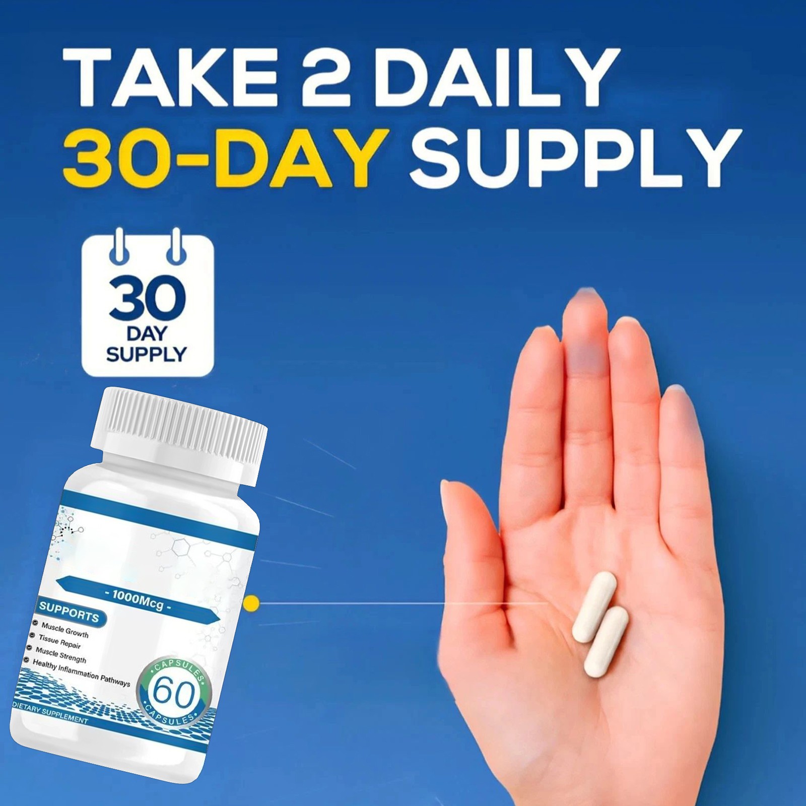 BCP-157Collagen Peptides 1000 Mcg 60 Count Sports Fitness Recovery Muscle Supply