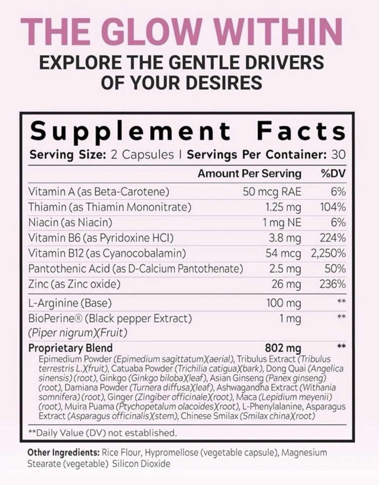 Harmony Glow LIBIDO BOOST Passion & Aphrodisiac Support for Adult Women 60 Caps