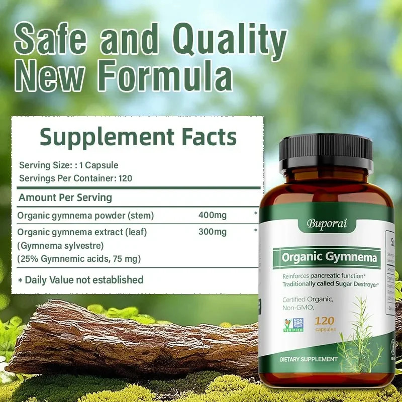 Organic Gymnema 120pcs – Supports Metabolism and Healthy Gut Function, Non-GMO