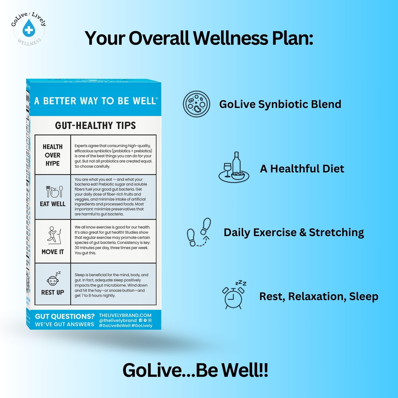 GoLive Prebiotic & Probiotic Powder – Flavor-Free, Sugar-Free, Gut Health
