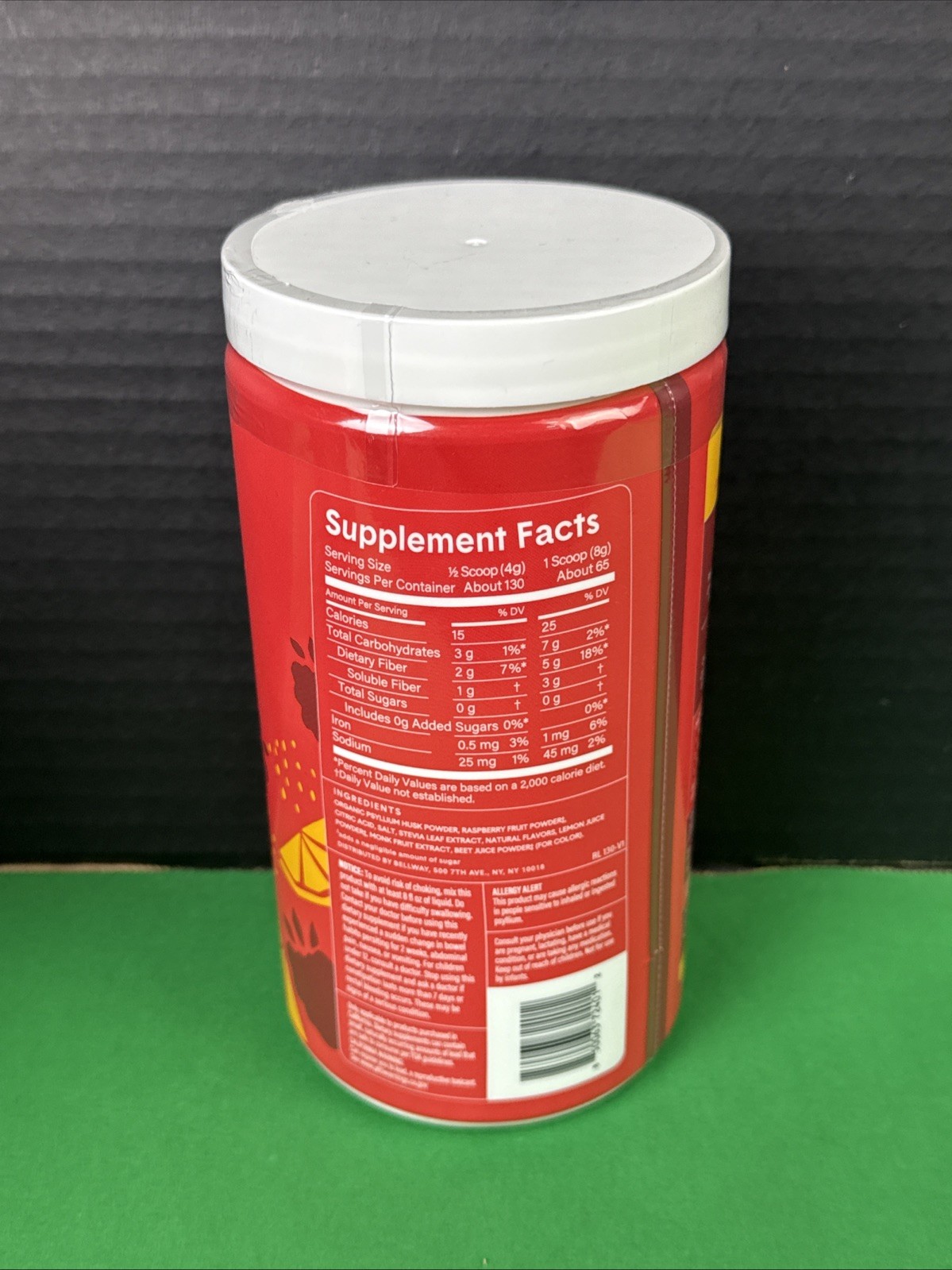 2 Bellway Super Fiber Fruit Psyllium Husk Fiber Supplement Raspberry Lemon 11/26