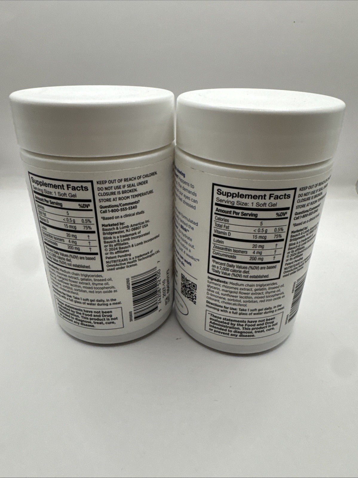 Lot (2) Blink BAUSCH+LOMB nutritears SUPPLEMENT For Dry Eyes 50 Tab. Exp 10/27