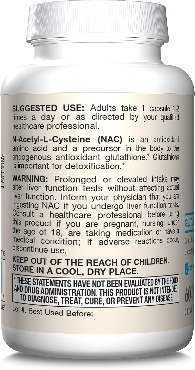 60 Count N-A-C 500 mg Capsules – Boost Antioxidants & Support Cellular Health