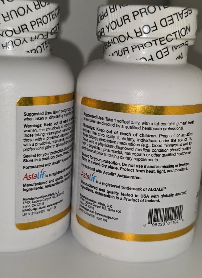 3 Pack California Gold Nutrition Astaxanthin 12 mg AstaLif 120 ct Exp 01/27