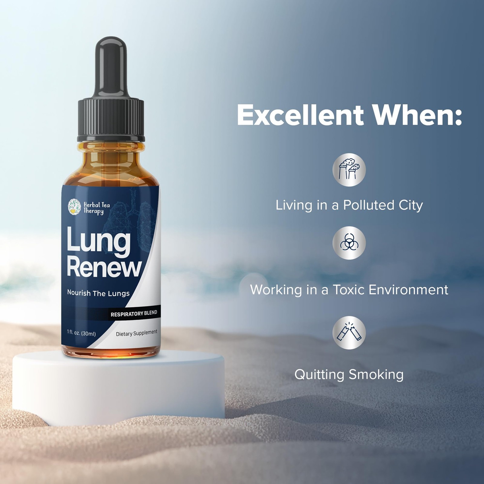 Herbal Tea Therapy Lung Renew Mullein Drops for Lungs (1 1 Fl Oz (Pack of 1)