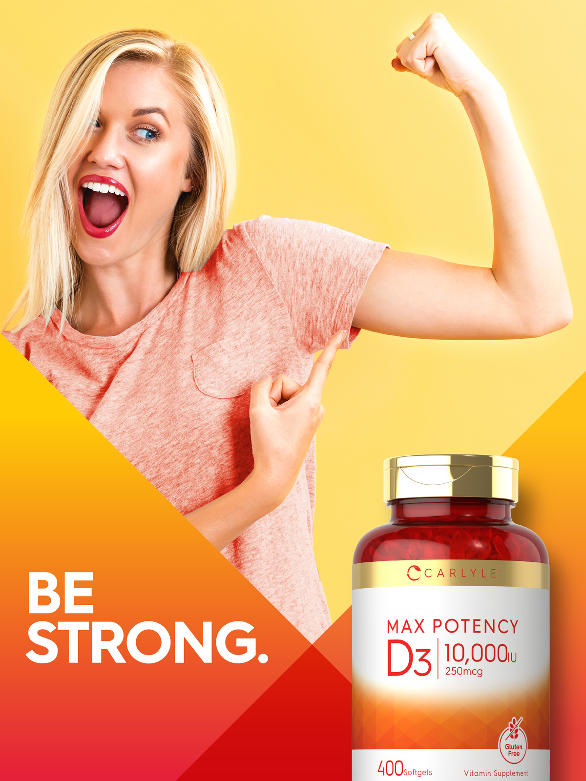 Vitamin D3 10000 IU 400 Softgels | Value Size | Max Potency | by Carlyle