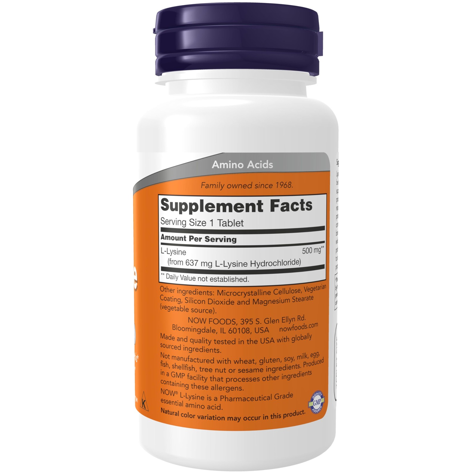 L Lysine Essential Amino Acid Supplement For Collagen Immune Support 100 Count