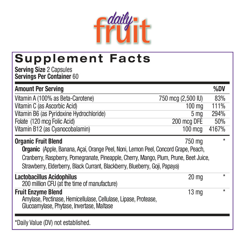 Natrol Juicefestiv Daily Fruit&Veggie Probiotics Digestive Antioxidants 240 Caps