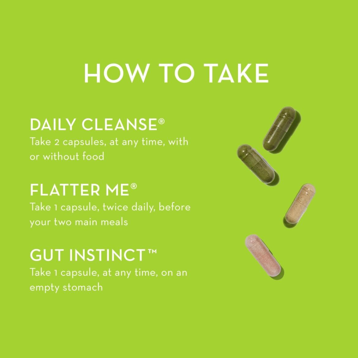 HUM The Pro Gut Bundle Digestive Health Supplement Kit Total Daily 180 Capsules