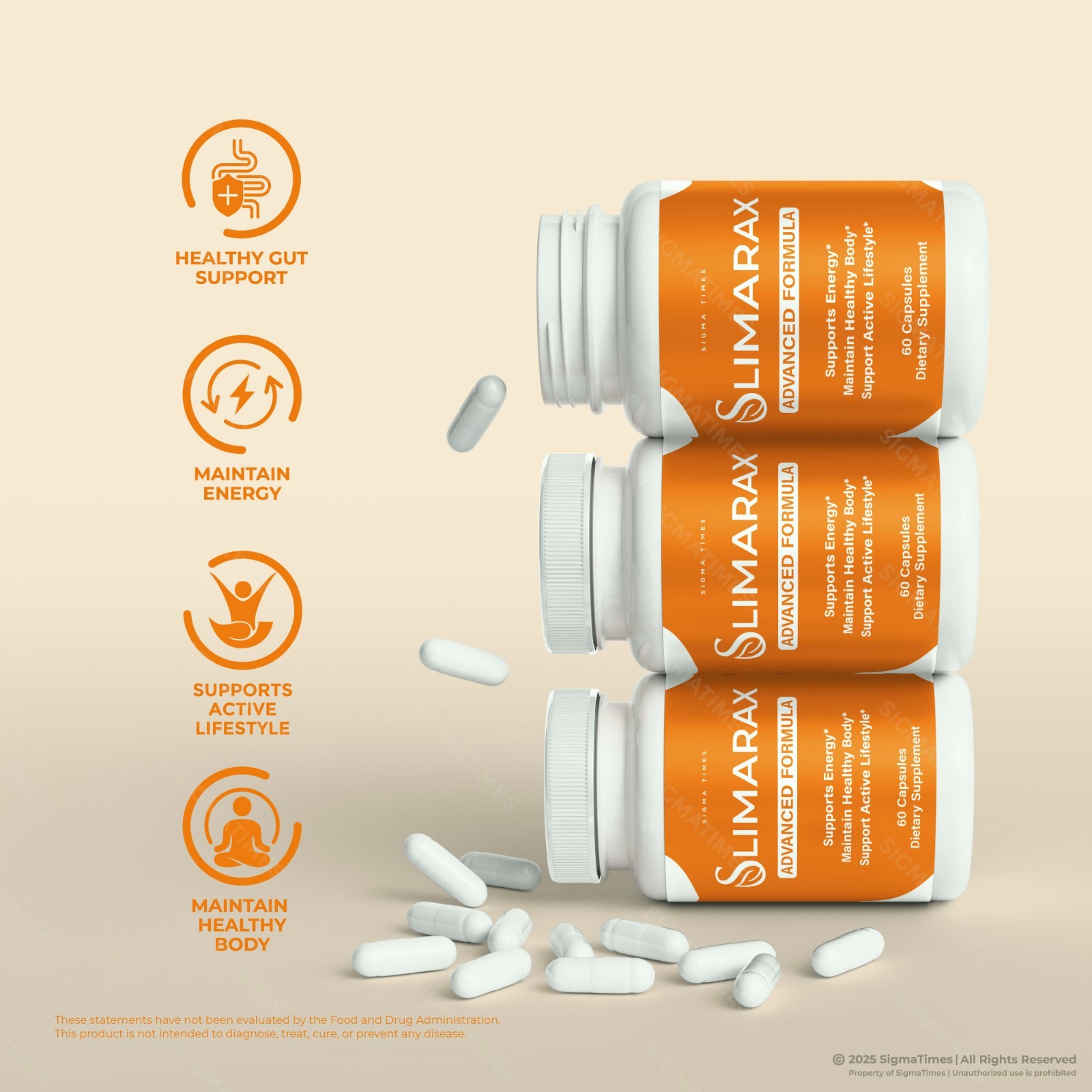 Slimarax Capsules – Energy & Weight Management Support Supplement – 2 Pack