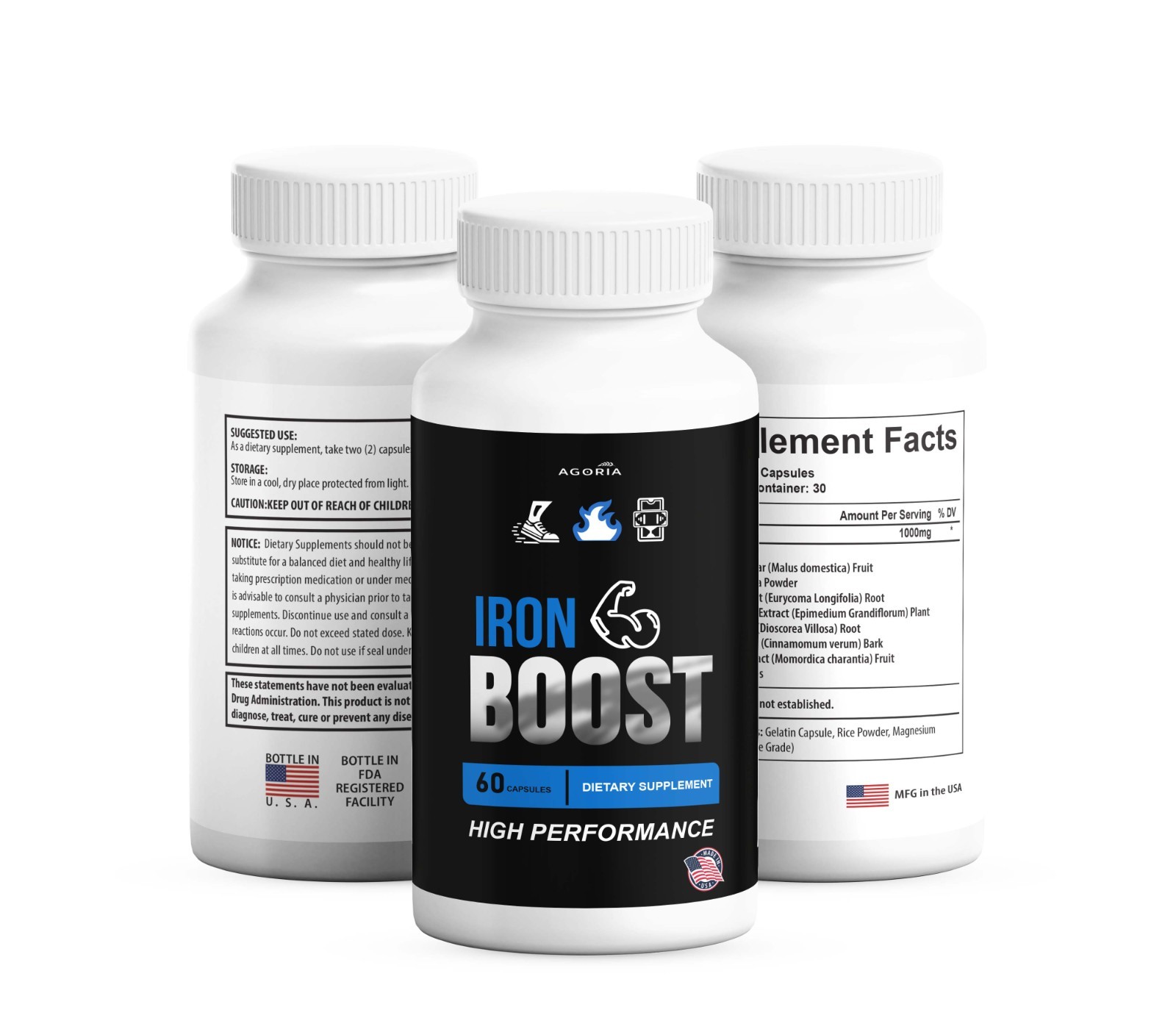 (6 Pack) Iron Boost High Performance Supplement, IronBoost Capsules