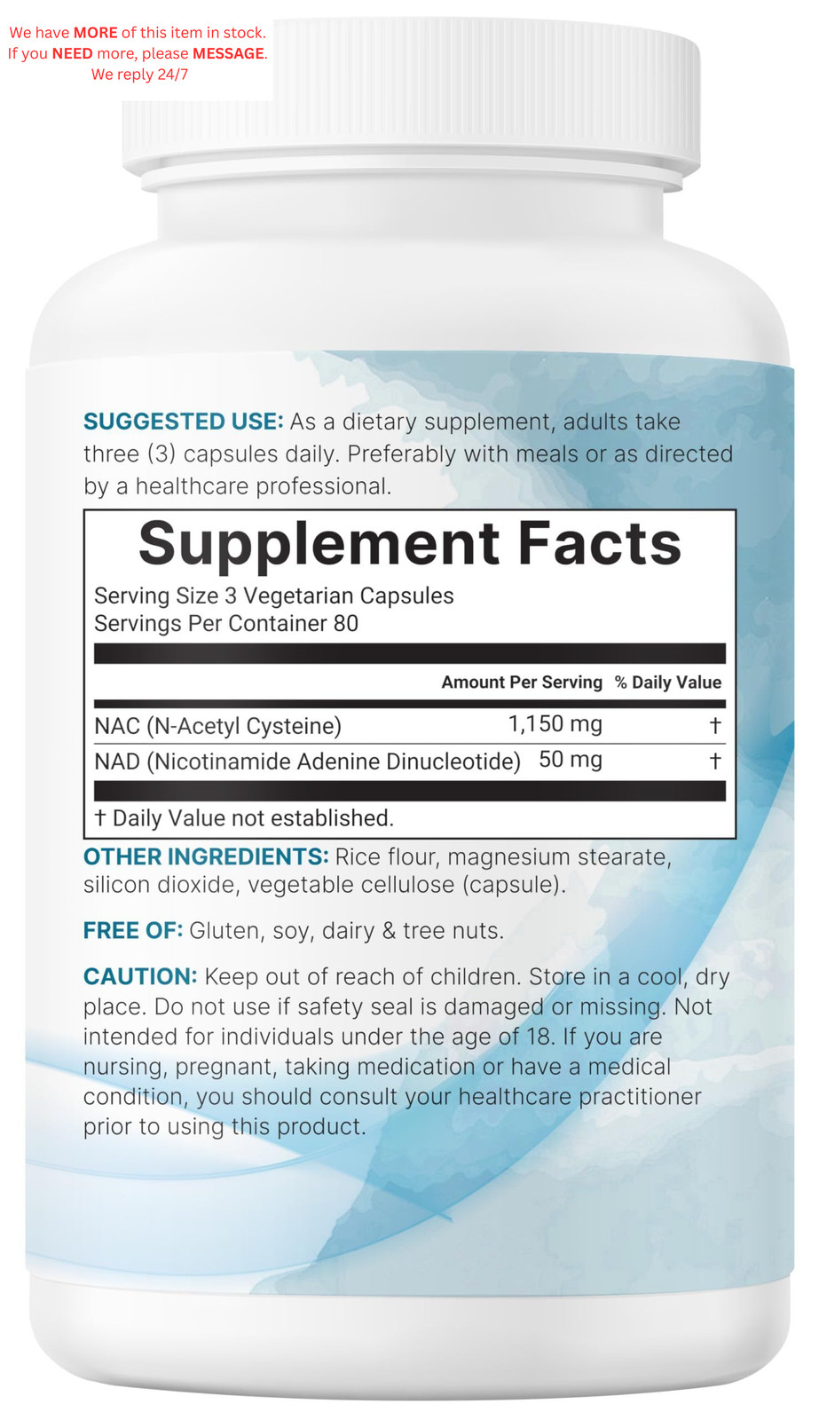 Micro Ingredients NAC with NAD+, 240 Vegetarian 240 Count (Pack of 1)
