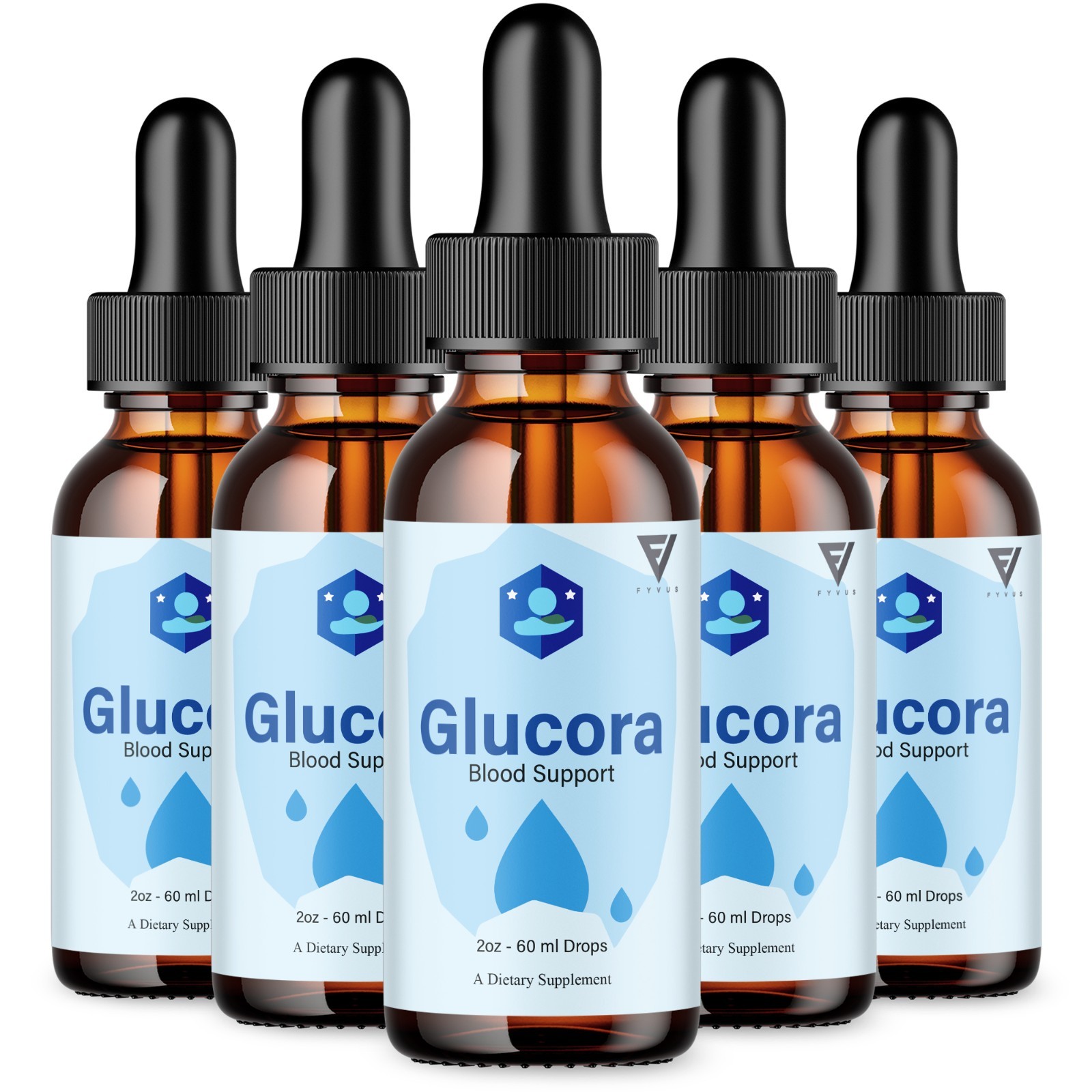 (5 Pack) Glucora Premium Blood Support Liquid Drop Supplement, Glucoras (10oz)