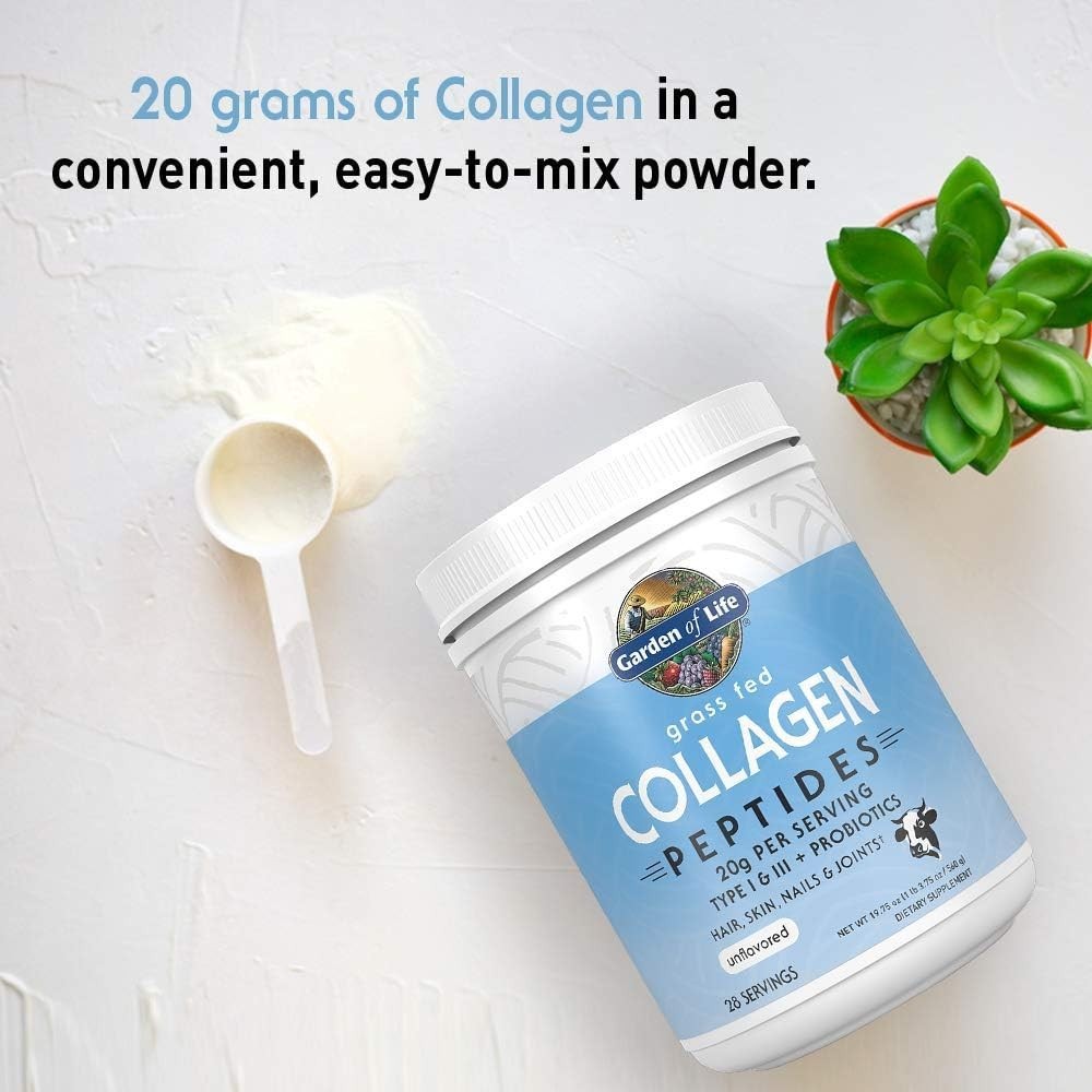 Garden of Life Grass Fed Collagen – Peptides Unflavored 560 grams Each (3 Packs)