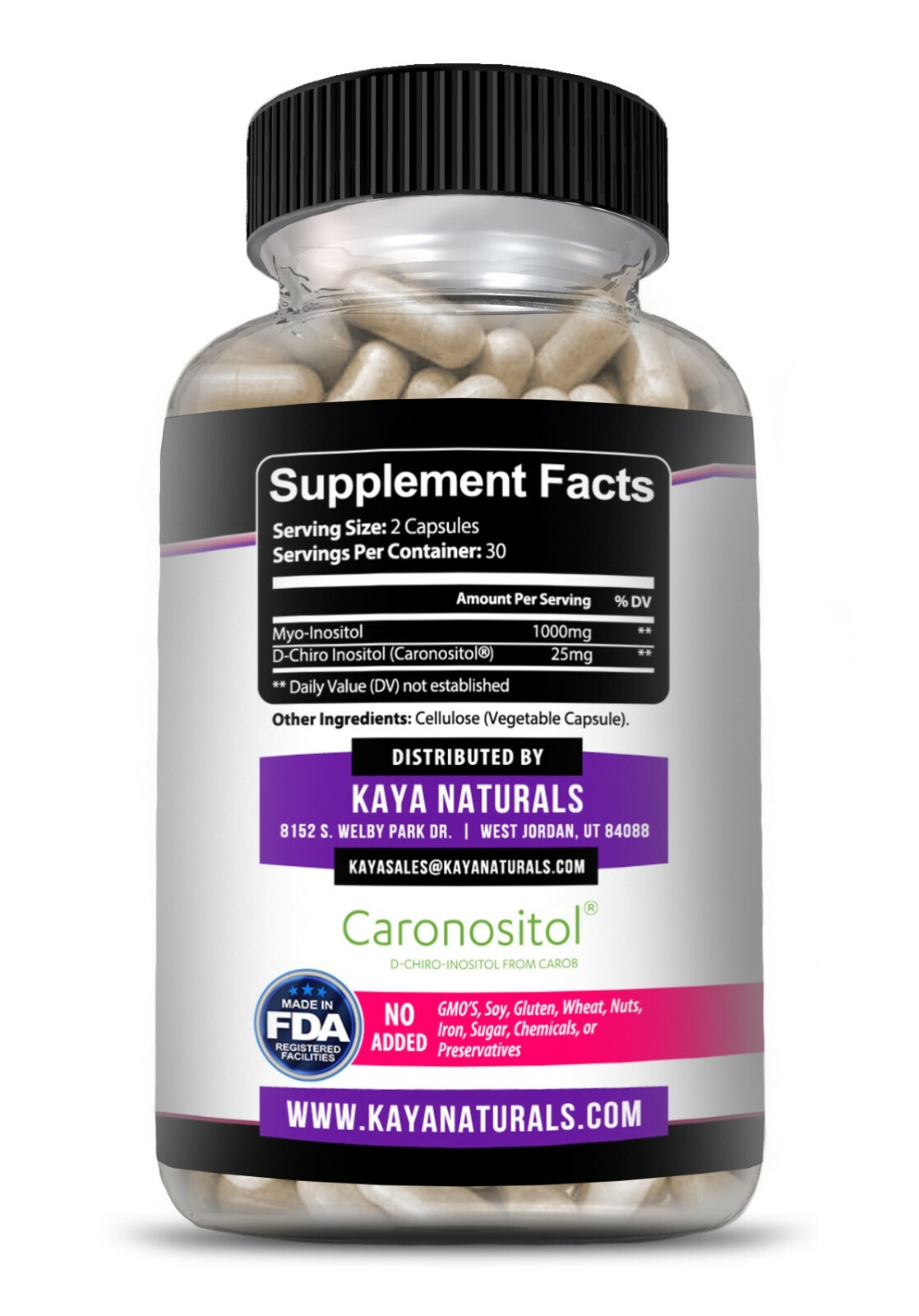 Myo & D-Chiro Inositol Plus 60ct, Women Hormone Support, Manage Stress