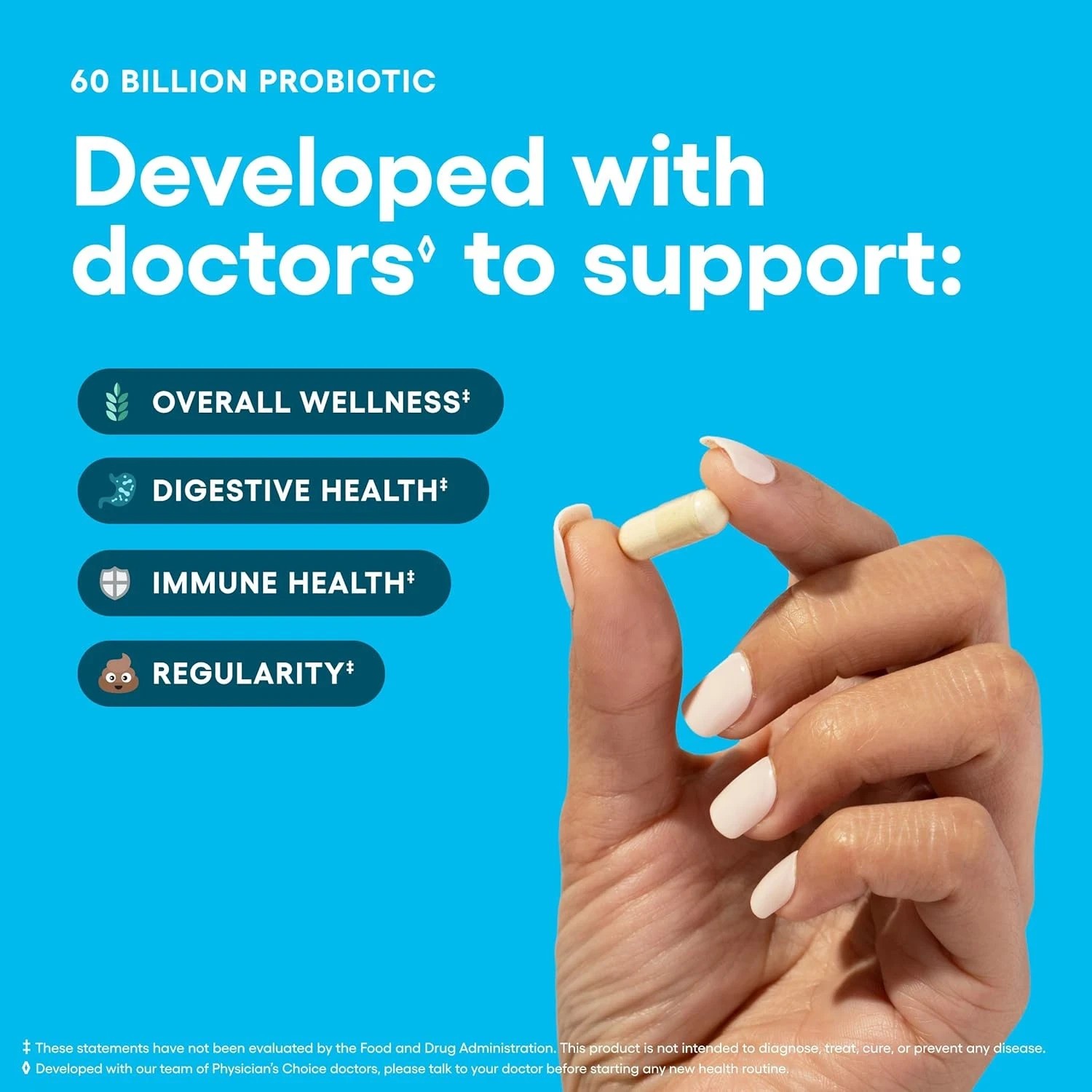 2 Dietary 60 Billion Choice Probiotic Physician’s BOTTLES- Supplement-30Capsules