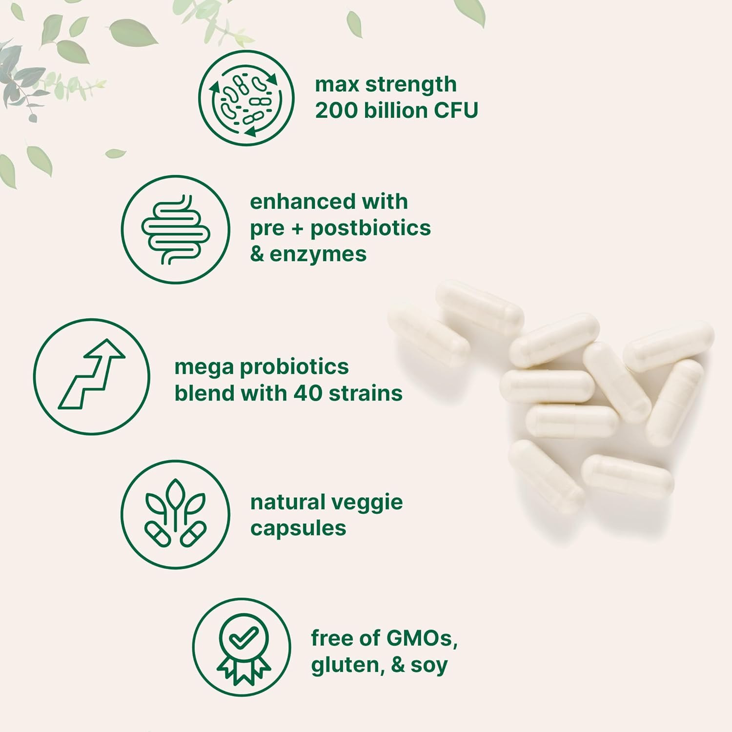 Micro Ingredients Probiotics 200 Billion CFU, 120 Veggie Capsules | Mega Probiot