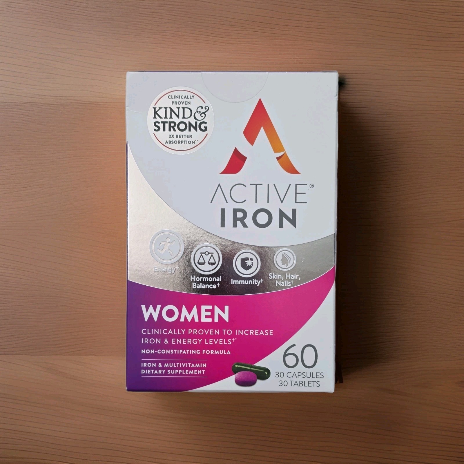 Active Iron Women Iron & Multivitamin 60 Caps/Tablets Vegetarian Gluten-Free