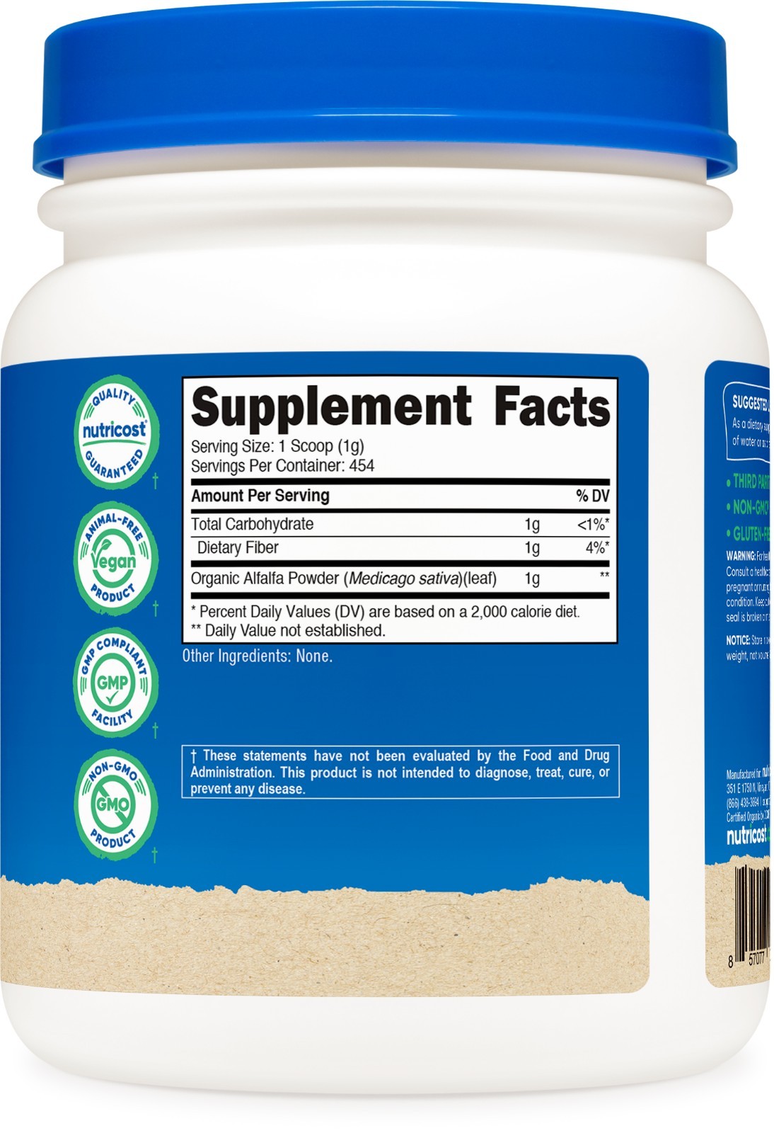 Nutricost Organic Alfalfa Powder 1LB – USDA Certified 100% Organic, Vegetarian