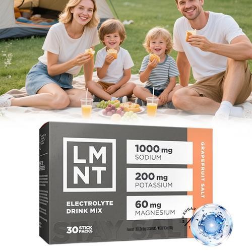 LMNT Electrolytes: 30-Pack Raspberry Salt ZERO-Sugar Energy Support Drink Mix