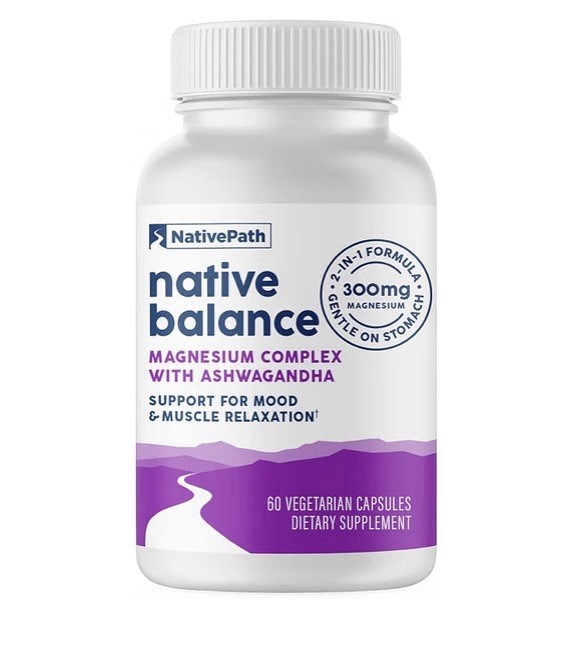 NativePath Native Balance Magnesium Complex Ashwagandha 60 Veg Capsules Sealed