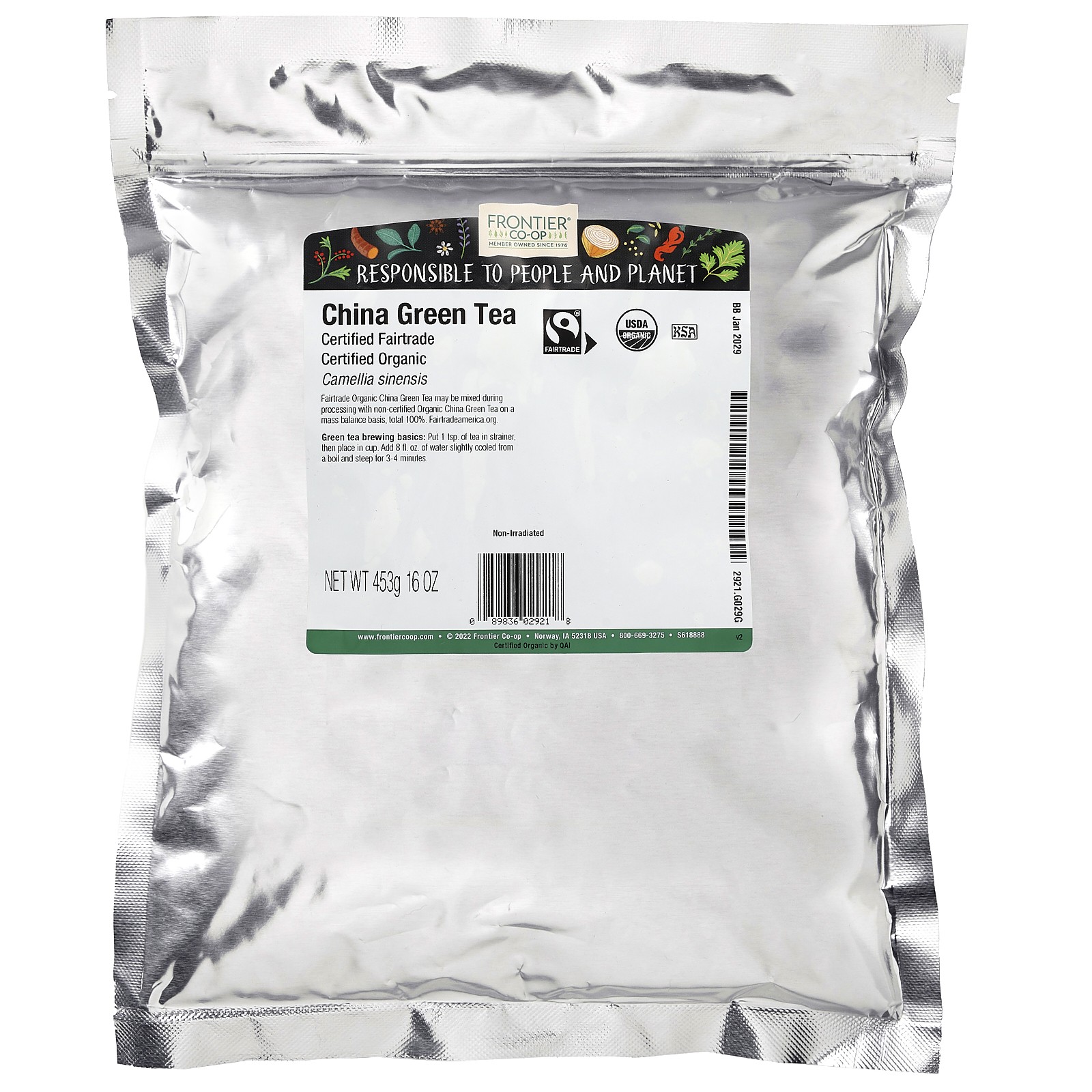 Organic China Green Tea, 16 oz (453 g)