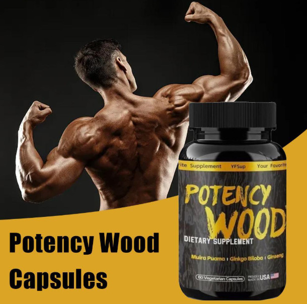 power WOOD Ginseng Ashwagandha Gingko Tribulus, Herbal Supplements 60Capsules