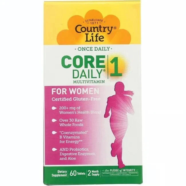 Country Life Core Daily-1 Women 60 tabs (Pack of 2)