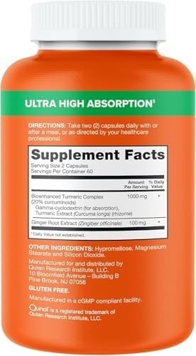 Qunol Turmeric Ginger 1000mg 120 Capsules Exp 2028 Joint Support Pack 1 2 3