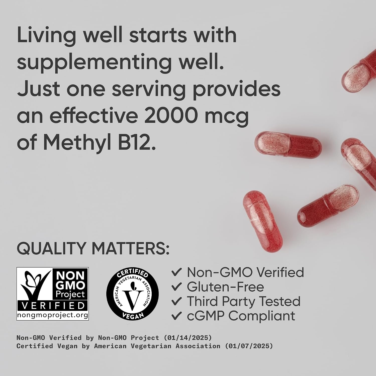 Sports Research Vitamin B12 Methylcobalamin 2000mcg 120