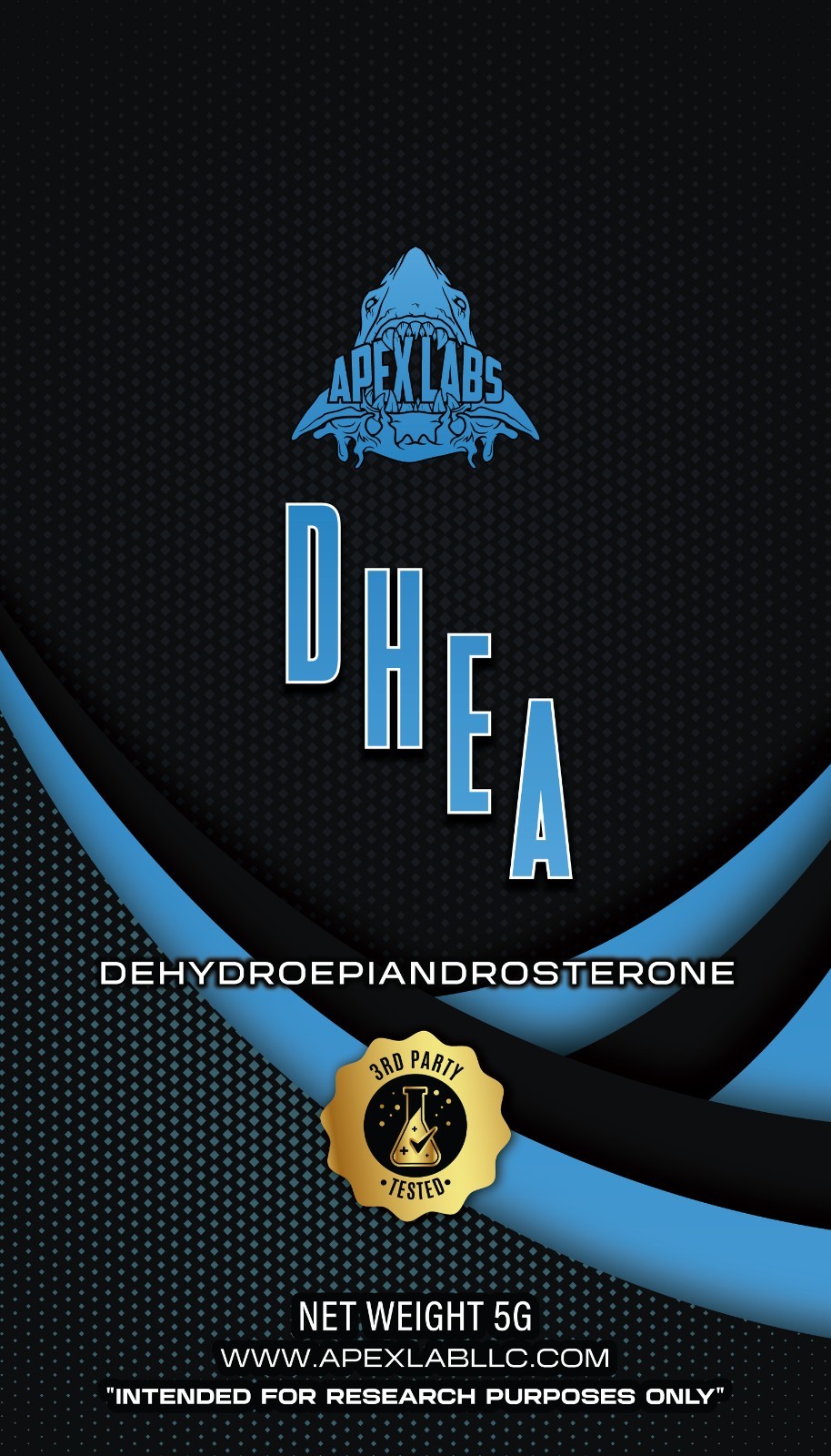 Apex Labs DHEA Powder–25mg Per Serving. Scoop Included. Athletes, Bodybuilding