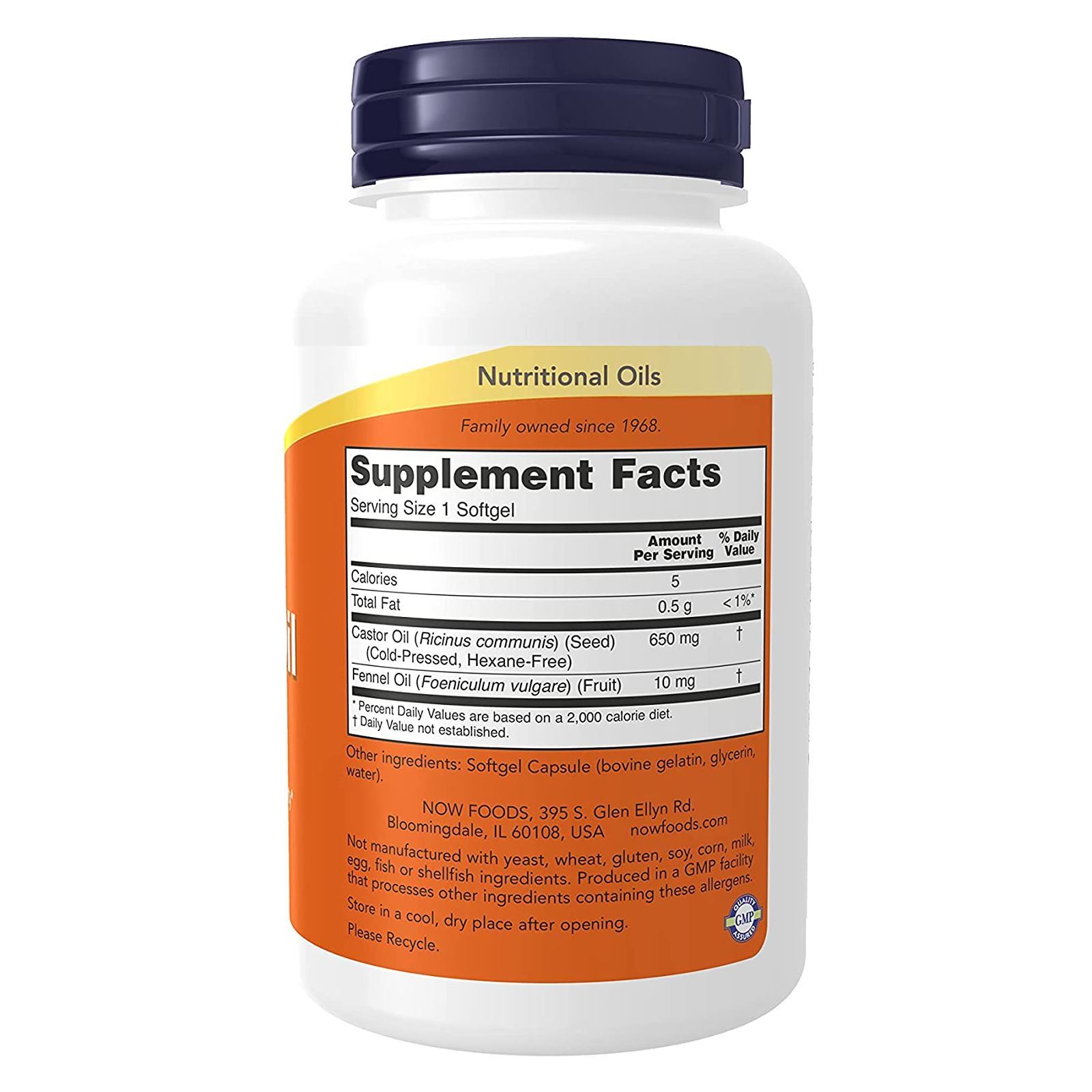 NOW FOODS Castor Oil 650 mg – 120 Softgels
