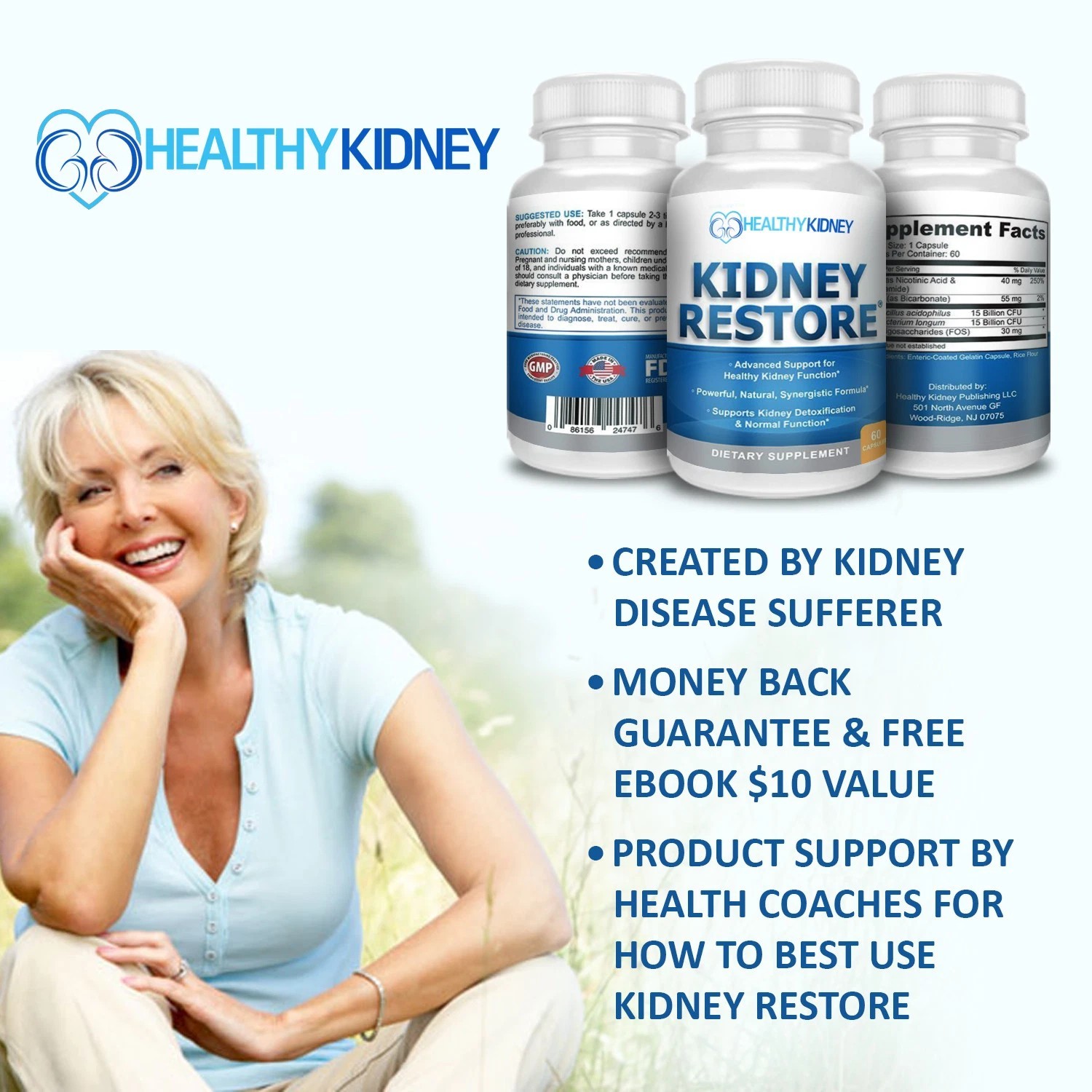 1-5 Pack Kidney Restore Support Detox Cleanse Complete Flush Natural Supplement