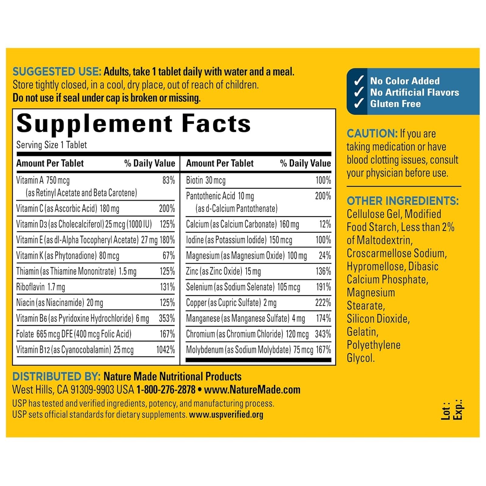 Nature Made Multivitamin for Men 50+, Daily Nutritional Support, 90 Tablets