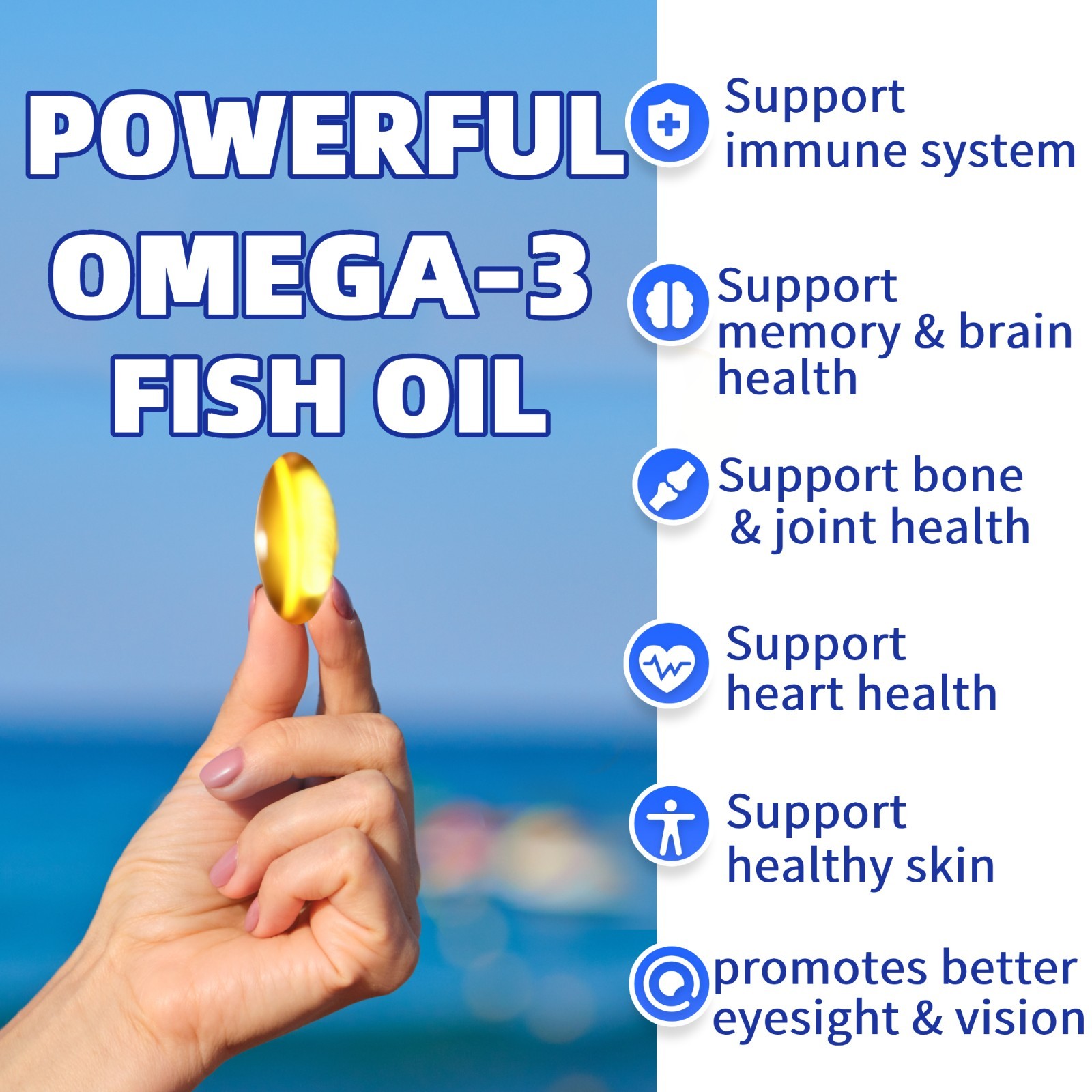 2 Pack Omega 3 Fish Oil Supplement 3000mg , EPA & DHA Supplement,700 Softgels