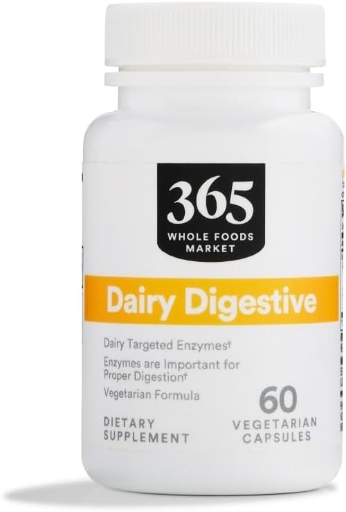60 Count Dairy Digestive Enzymes: Unflavored Capsules for Supreme Digestion