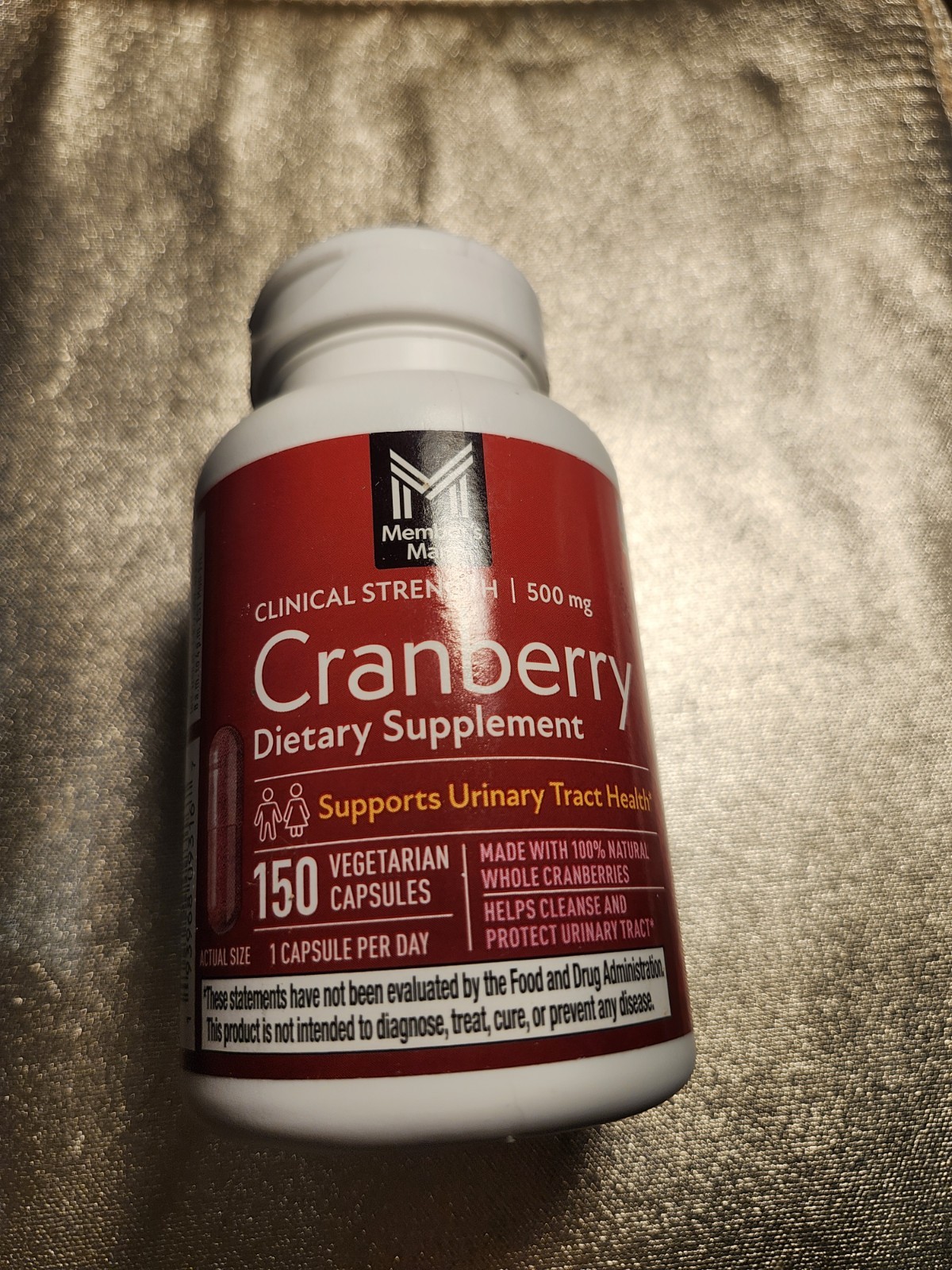 Member’s Mark Clinical Strength 500mg CRANBERRY Supplement 150 CT Exp 12/28