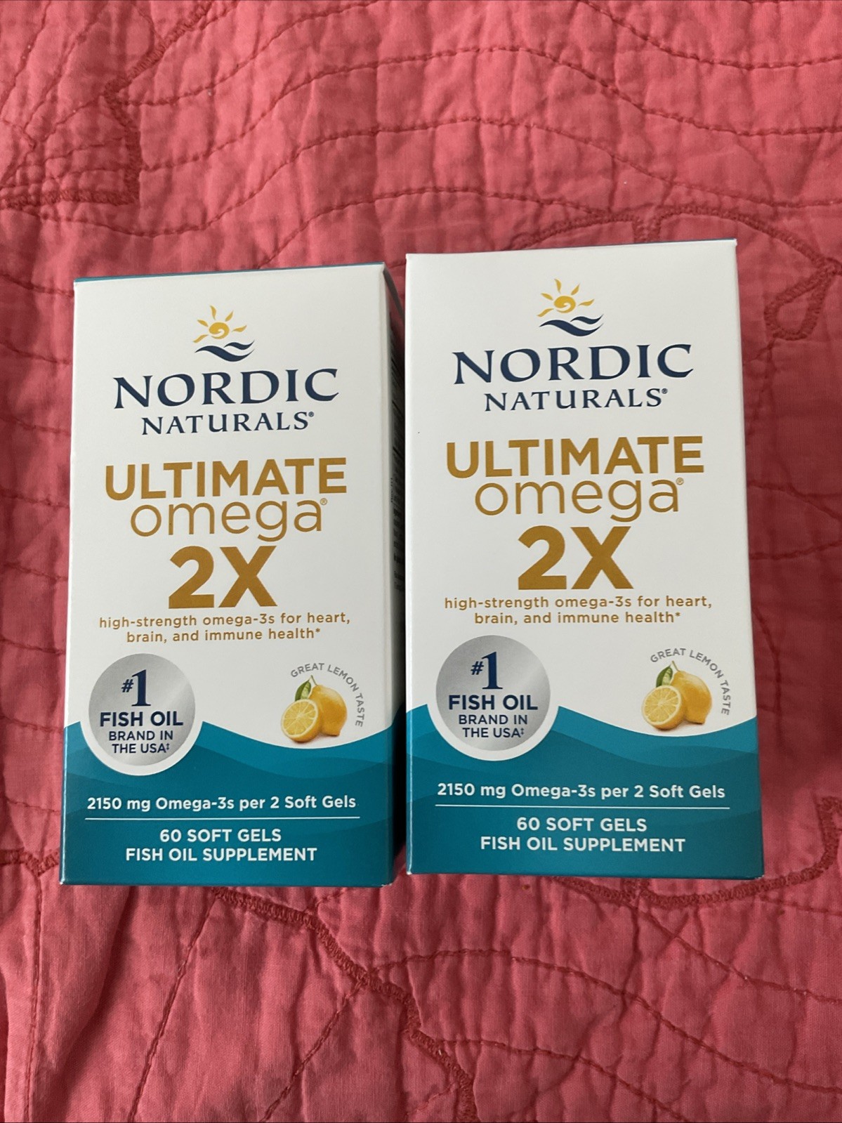 (2PACK) Nordic Naturals Ultimate Omega 2X Softgels, Lemon Flavor 04/29 12/28