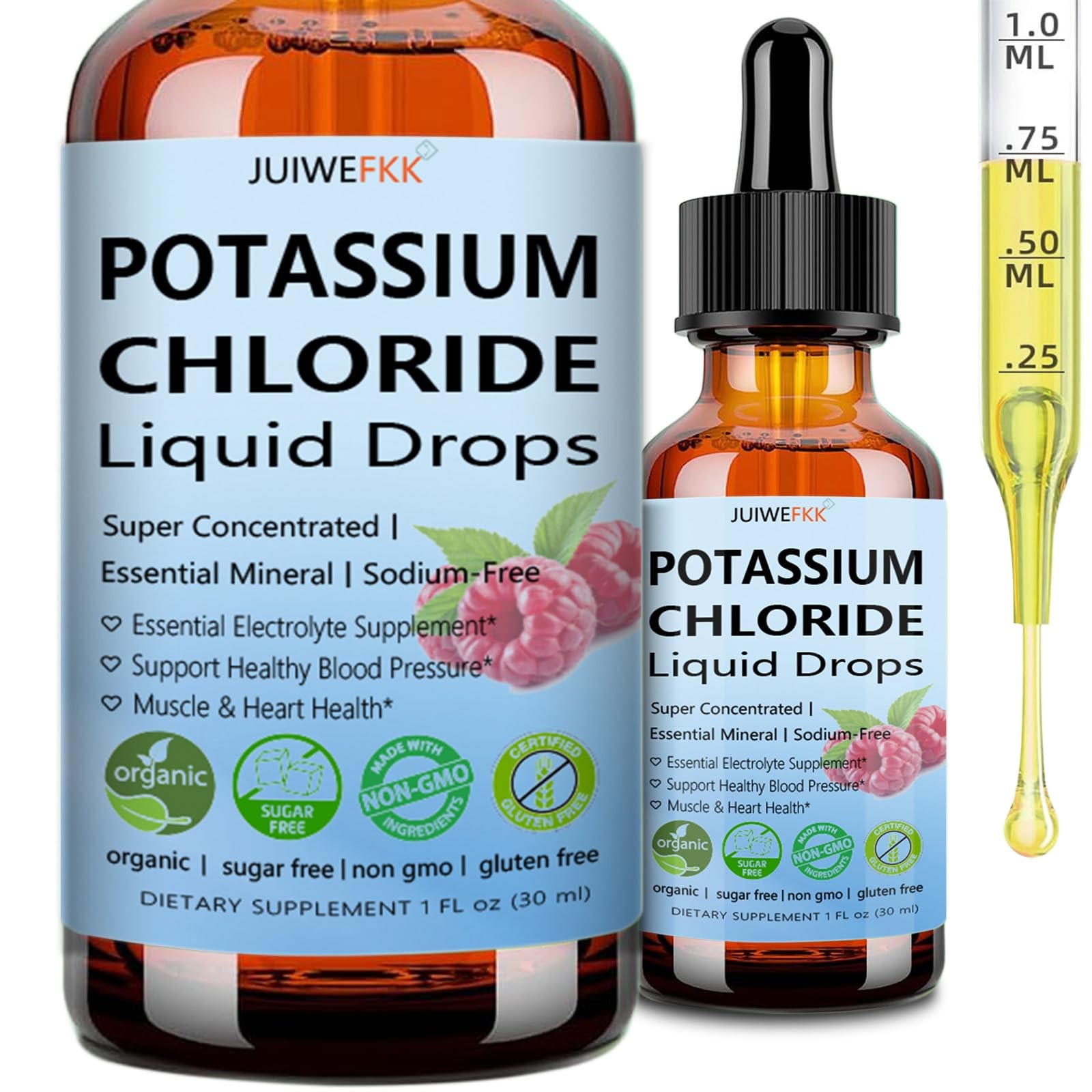 Potassium Chloride Liquid Drops, Highly Absorbable 1 Fl Oz (Pack of 1)