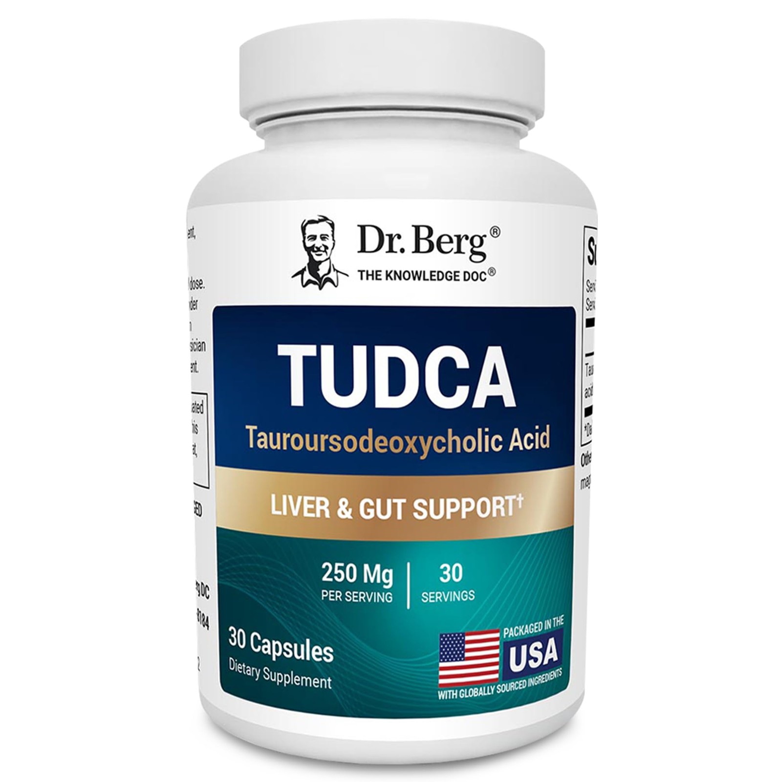 Dr. Berg TUDCA Supplement (Tauroursodeoxycholic Acid) – 30 Count (Pack of 1)