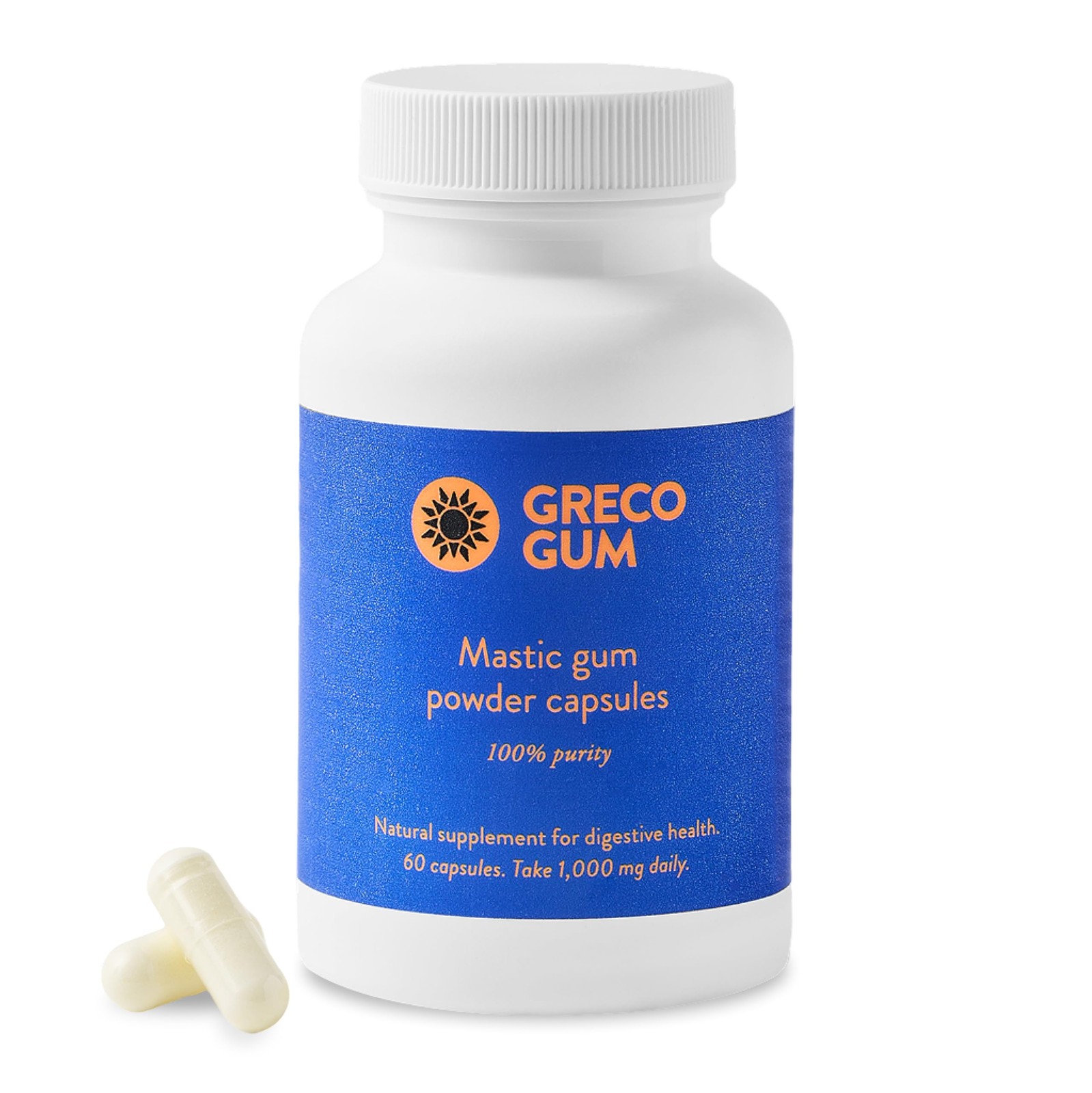 Mastic Gum Capsules 500 mg Greek Chios Mastiha 60 Count Digestive Support
