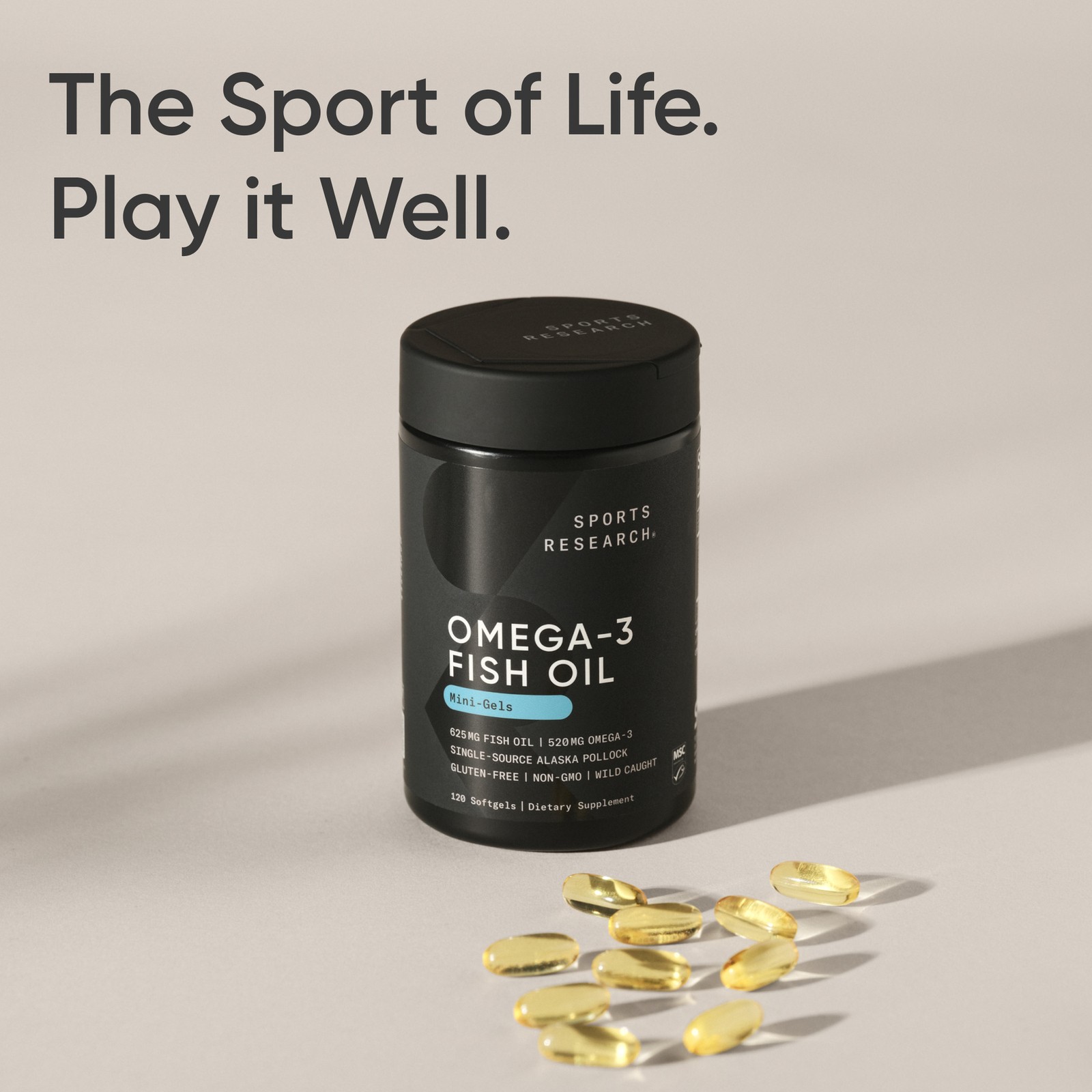 Fish Oil Mini-Softgels Easy to Swallow Omega-3 Fatty Acids 625mg 120 Capsules