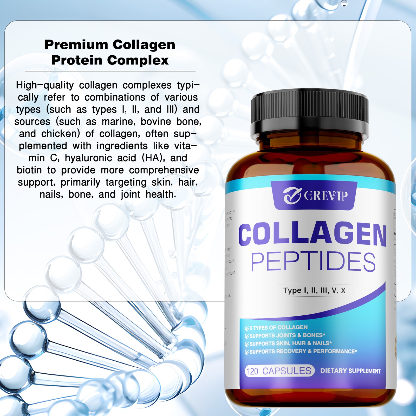 Collagen Peptides 120pcs-Promotes Collagen Production,Improves Skin,Joint Health